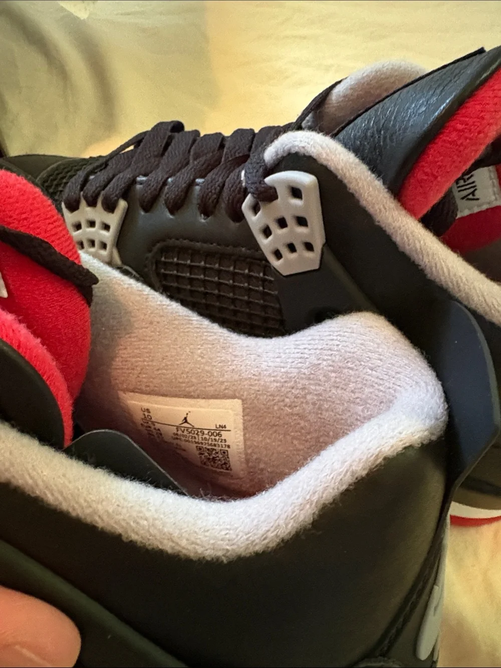 Nike Air Jordan 4 Retro Black Grey Red Men’s Sneakers 10